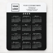 2025 Kalender Business Logo en Tekst Zwart Wit Muismat (Voorkant)