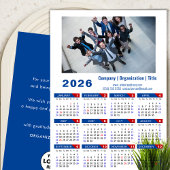 2025 Kalender Business Logo Minimalist Blauw Rood Feestdagenkaart