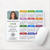 2025 Kalender Business Logo Minimalist Kleurrijk Muismat (Met muis)