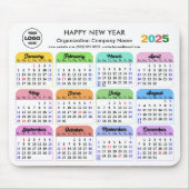 2025 Kalender Business Logo Minimalist Kleurrijk Muismat (Voorkant)