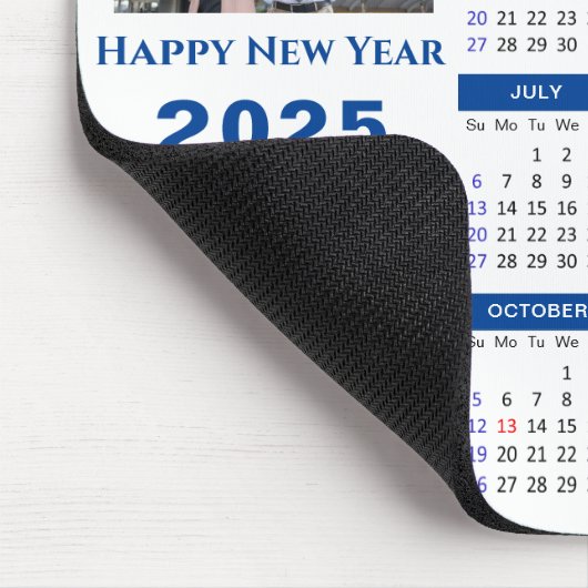 2025 Kalender Business Logo Modern Blauw Rood Eenv Muismat (Hoek)