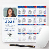 2025 Kalender Business Logo Modern Blauw Rood Eenv Muismat
