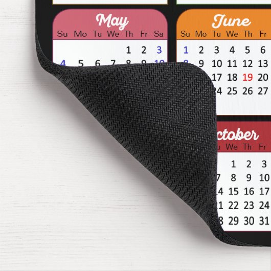 2025 Kalender Business Logo Modern Zwart Kleurrijk Muismat (Hoek)