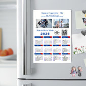 2025 Kalender Business Logo QR code Blauw Magnetis