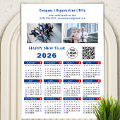 2025 Kalender Business Logo QR code Blauw Magnetis