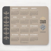 2025 Kalender Business Logo QR Code Latte Barok Muismat (Voorkant)