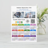 2025 Kalender Business Logo QR code Modern Kleur Feestdagenkaart (Staand voorkant)