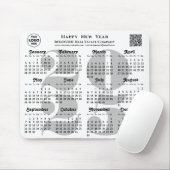2025 Kalender Business Logo QR code Modern Zwart Muismat (Met muis)