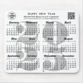 2025 Kalender Business Logo QR code Modern Zwart Muismat (Voorkant)