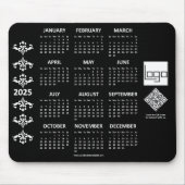 2025 Kalender Business Logo QR Code Zwart Barok Muismat (Voorkant)