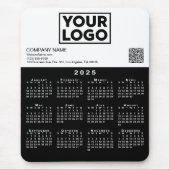 2025 Kalender Business Logo QR Code Zwart Wit Muismat (Voorkant)