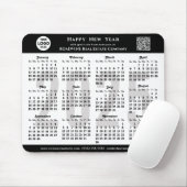 2025 Kalender Business Logo QR Modern Zwart Eenvou Muismat (Met muis)