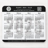 2025 Kalender Business Logo QR Modern Zwart Eenvou Muismat (Voorkant)