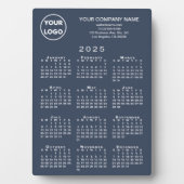 2025 Kalender Business Logo Text Navy Blue Desktop Fotoplaat (voorkant)