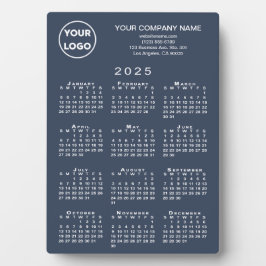 2025 Kalender Business Logo Text Navy Blue Desktop Fotoplaat