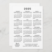 2025 Kalender Business Logo Wit Zwart Minimaal Programmakaart (Voorkant / Achterkant)