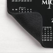 2025 Kalender Chic Monogram Naam op Zwart Muismat (Hoek)