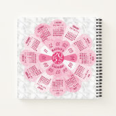 2025 Kalender Custom Boho Retro Roze Bloem Marmer Notitieboek (Achterkant)
