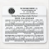2025 Kalender Custom Business Logo Naam Easy White Muismat (Voorkant)