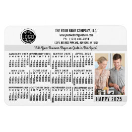 2025 Kalender Custom Business Logo Naam Foto Wit Magneet