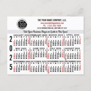2025 Kalender Custom Business Logo Naam Wit Makkel Briefkaart