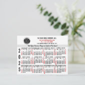 2025 Kalender Custom Business Logo Naam Wit Makkel Briefkaart (Staand voorkant)