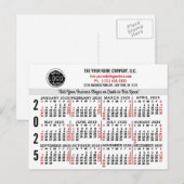 2025 Kalender Custom Business Logo Naam Wit Makkel Briefkaart (Voorkant / Achterkant)