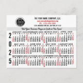 2025 Kalender Custom Business Logo Naam Wit Makkel Briefkaart (Voorkant)