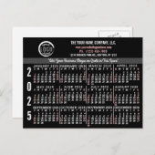 2025 Kalender Custom Business Logo Naam Zwart Easy Briefkaart (Voorkant / Achterkant)