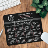 2025 Kalender Custom Business Logo Naam Zwart Rood Muismat