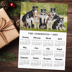 2025 Kalender Custom Pet Puppy Dog 12 maanden Foto Feestdagenkaart