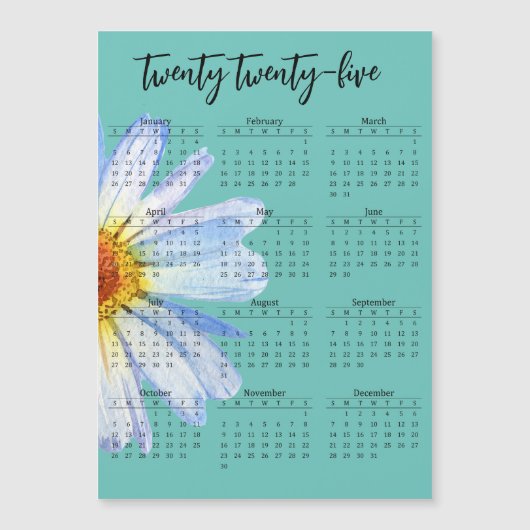 2025 Kalender Daisy Jaarscript (Voorkant)