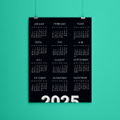 2025 Kalender Deutsch Zwart-wit Kaart