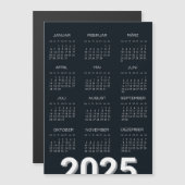 2025 Kalender Deutsch Zwart-wit Magnetische Uitnodiging (Voorkant / Achterkant)