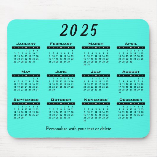 2025 Kalender DIY Achtergrond Kleur - Jaar Muismat (Voorkant)