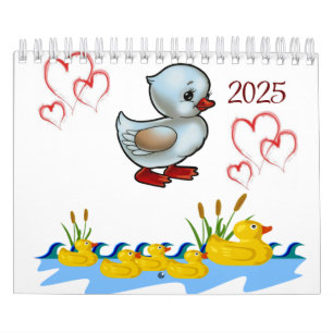 2025 Kalender Eend Bloemen