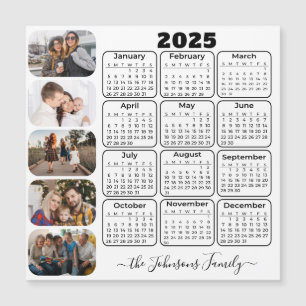 2025 Kalender Eenvoudige Moderne 5 Foto's Familie 