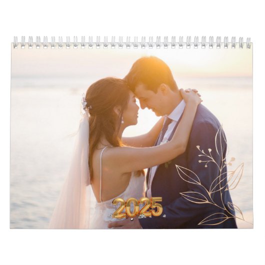 2025 Kalender Elegant Script Familie Foto's (Hoes)