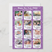 2025 Kalender Familie 12 Foto Collage Minimalist Feestdagenkaart (Voorkant)