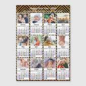 2025 Kalender Familie 12 Foto Modern Zwart Goud (Voorkant)