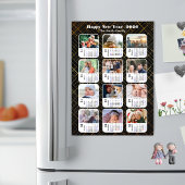 2025 Kalender Familie 12 Foto Modern Zwart Goud