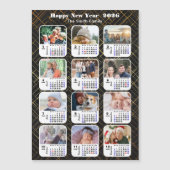 2025 Kalender Familie 12 Foto Modern Zwart Goud (Voorkant)