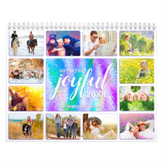 2025 Kalender Familie Foto Joyful Iridescent (Hoes)