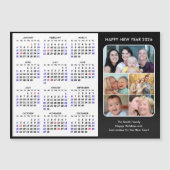 2025 Kalender Familie Foto Modern Zwart Magnetisch (Voorkant)