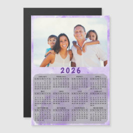 2025 Kalender Familie Foto Paarse Koelkast Magneet