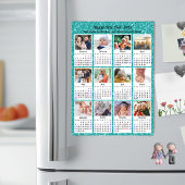 2025 Kalender Familie Fotocollage Modern Blauw