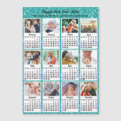 2025 Kalender Familie Fotocollage Modern Blauw (Voorkant)