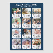 2025 Kalender Familie Fotocollage Modern Blauw (Voorkant)