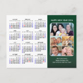 2025 Kalender Familiefoto Modern Zwart Minimalist Feestdagenkaart (Voorkant)