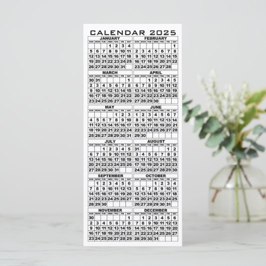 2025 Kalender Feestdagen Rack Kaart Leaf met envel (Staand voorkant)